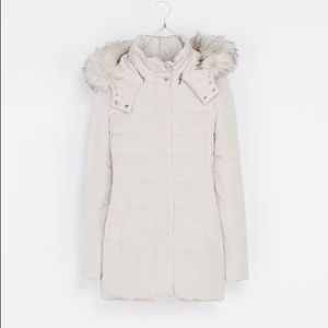 Zara Woman hooded down puffer coat